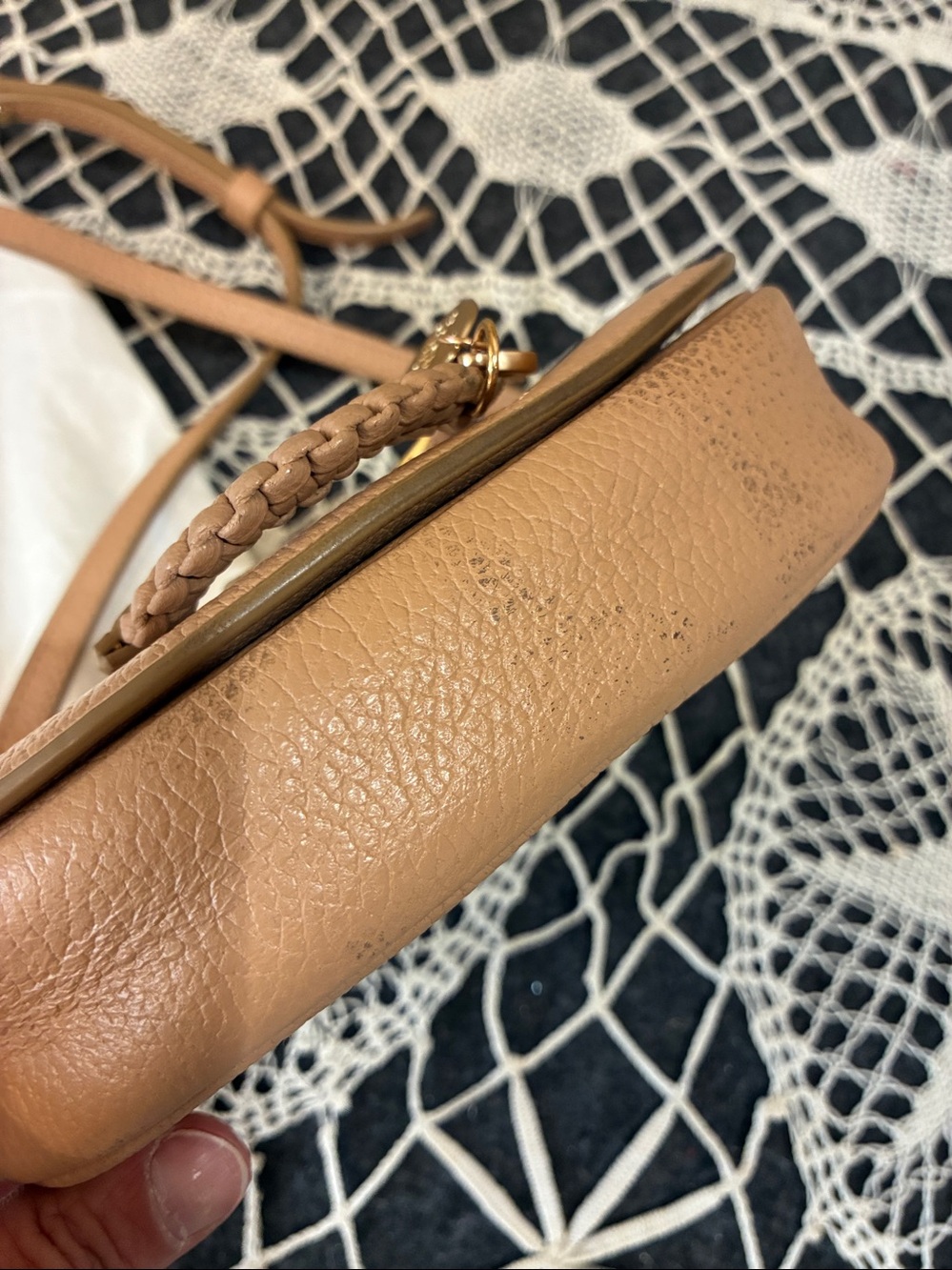See By Chloe Mini Hana Tan Leather Crossbody Bag - Picture 9 of 10
